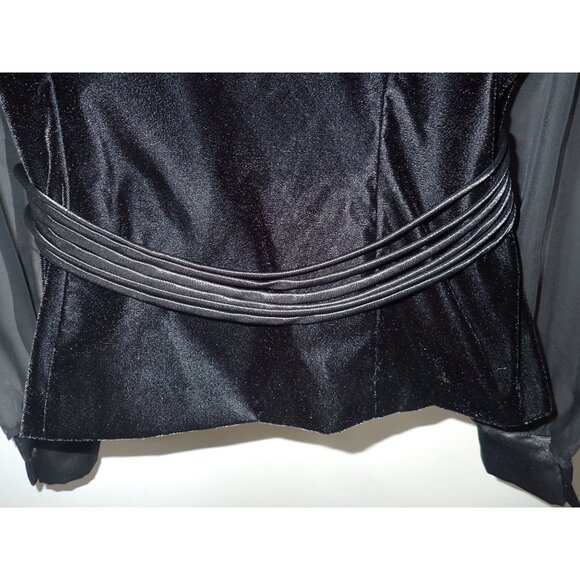 Vintage R & K Evening Sz 8 Black Velvet Sheer Long Sleeve Jacket Elegant 90's - Picture 10 of 14